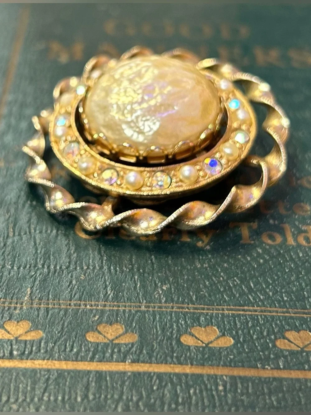 Miriam Haskell Vintage Baroque Faux Pearl Brooch Unsigned